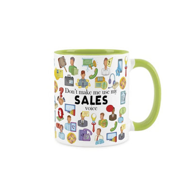 Purely Home Salesperson MugHumorous Salesman/saleswoman Job Themed Novelty GiftsTea/coffee Hot Drinks Light Green Ceramic Cup Present from B&Q