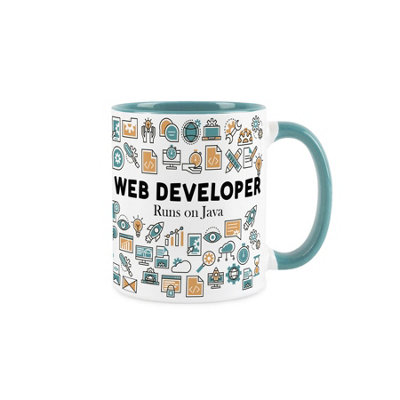 Purely Home Web Developer MugHumorous Website & It Software Developer Themed Novelty GiftTea/coffee Hot Drinks Blue Ceramic Cup Present from B&Q