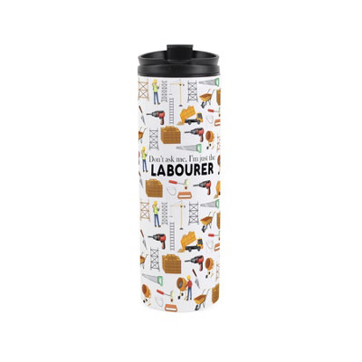 Purely Home Labourer Travel MugNovelty Tradesman & Workers GiftStainless Steel Vacuum-Sealed Double-Walled Hot/cold Drinks Travel Flask from B&Q
