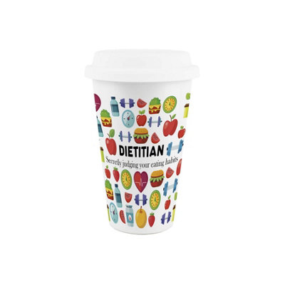 Purely Home Dietitian Ceramic Travel MugHealthcare & Wellbeing Nutrition Coach Novelty GiftsDouble-Walled Insulated Drinks Flask Cup from B&Q