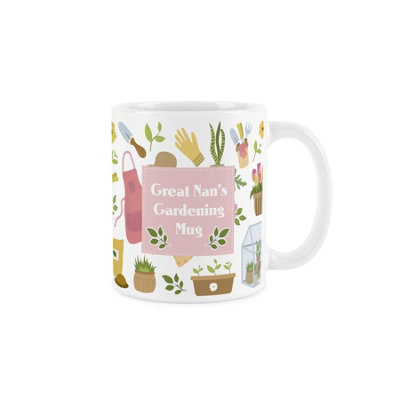 Purely Home Great Nans Garden MugPink Tulip Flowers Gardening GiftTea/coffee White Drinks Cup Present from B&Q