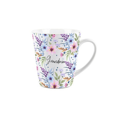 Purely Home Grandma Gift MugBlue And Purple Floral Design Small Latte MugCeramic Tea/coffee Cup Presents For Her from B&Q