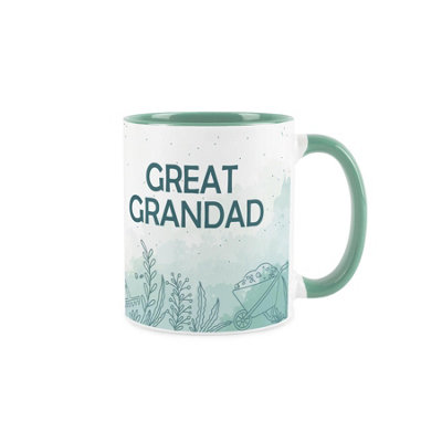 Purely Home Great Grandad Garden Meadow MugGardening Gifts For HimTurquoise & White Tea/coffee Hot Drinks Ceramic Cup Present from B&Q