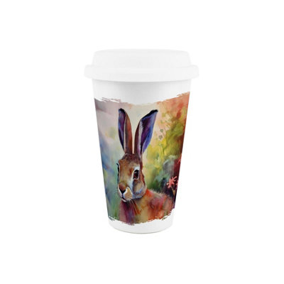 Purely Home Vibrant Hare Porcelain Travel Mug - Multi - Image 3