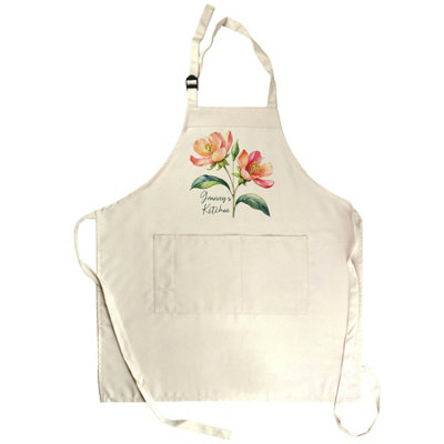 Purely Home Grannys Kitchen ApronPretty Floral Gifts For GrannyAdjustable Neck/waist Ties Cooking & Baking Apron With Large Front Pocket from B&Q