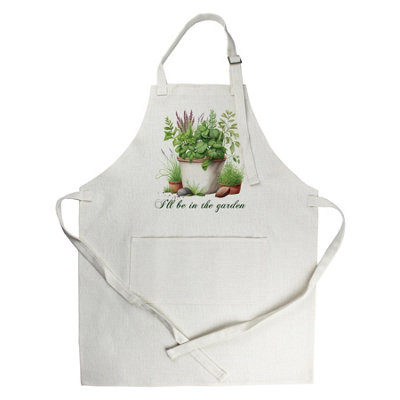Purely Home I'll Be In The Garden ApronPlant Pots Gardening GiftsAdjustable Neck/waist Ties Cooking & Baking/gardening Apron from B&Q