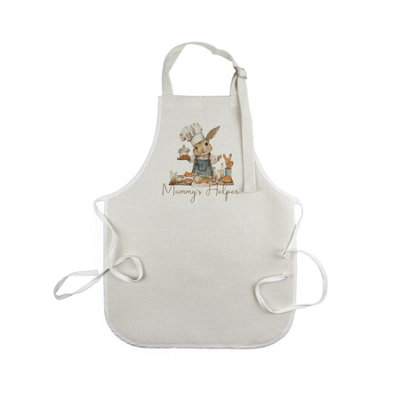 B&Q -  Bunny Rabbit Childrens ApronMummys Helper Cooking & Baking Kids GiftsApron With Adjustable Neck & Waist Ties