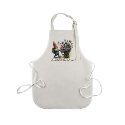 B&Q -  Assistant Gardener Childrens ApronGarden Gnome Floral Wheelbarrow Kids GiftApron With Adjustable Neck & Waist Ties