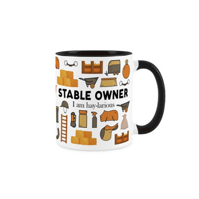 Stable Owner Mug - Novelty Horse Themed Gift - Black Ceramic Tea/Coffee Cup - Image 3