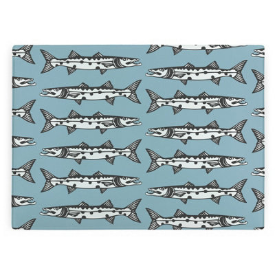 Barracuda Glass Worktop Protector - Coastal Fish Themed Kitchen Gifts - Image 3