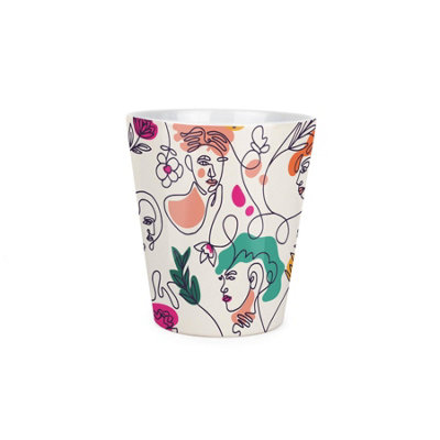 B&Q -  Abstract Faces Small Ceramic Plant Pot