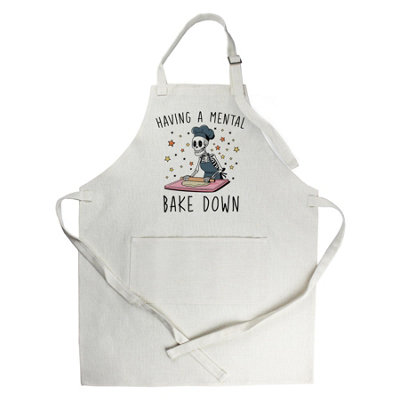 Purely Home Mental Bake Down ApronFunny Skeleton Kitchen GiftsAdjustable Neck/waist Ties Cooking & Baking Apron With Large Front Pocket from B&Q