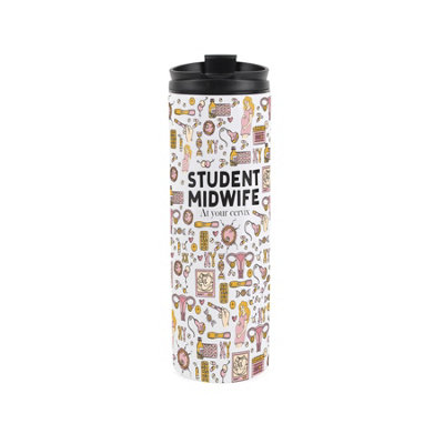 Purely Home Student Midwife Travel MugNovelty Gift For MidwivesReusable Stainless Steel Vacuum-Sealed Double-Walled Flask 500Ml from B&Q