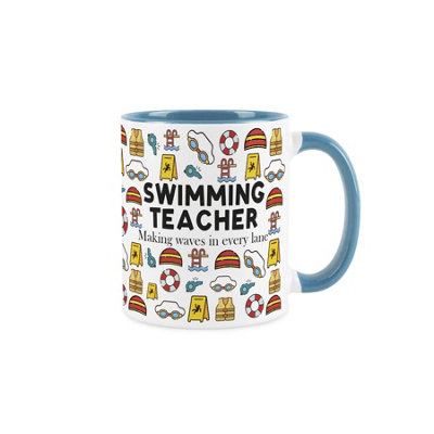 Swimming Teacher Mug - Funny Novelty Job Gifts - Tea/Coffee Blue Ceramic Cup - Image 3