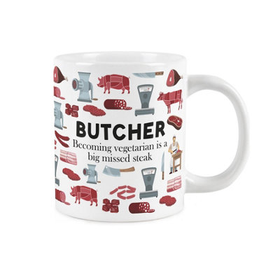 Purely Home Novelty Butcher Mug - Extra Large Jumbo Humourous Trades Gifts For Butchers - Ceramic Large Tea/coffee Cup