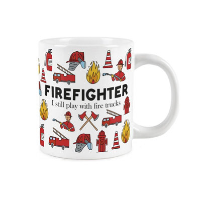 Purely Home Novelty Firefighter MugExtra Large Jumbo Humourous Trades Gifts For FirefightersCeramic Large Tea/coffee Cup