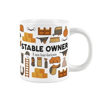 B&Q -  Novelty Stable Owner MugExtra Large Jumbo Humourous Horse Trades Gifts For Stable OwnersCeramic Large Tea/coffee Cup