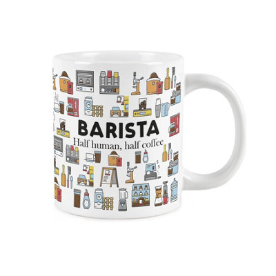 Purely Home Novelty Barista MugExtra Large Jumbo Humourous Trades Gifts For Cafe StaffCeramic Large Tea/coffee Cup from B&Q