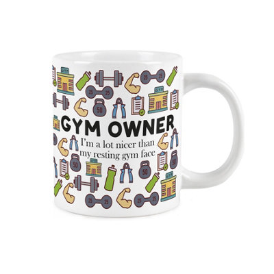 Purely Home Novelty Gym Owner MugExtra Large Jumbo Humourous Trades Gifts For Fitness LoversCeramic Large Tea/coffee Cup from B&Q