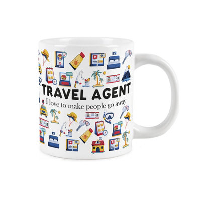 B&Q -  Novelty Travel Agent MugExtra Large Jumbo Humourous Trades Gifts For Holiday PlannersCeramic Large Tea/coffee Cup