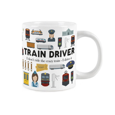 Purely Home Novelty Train Driver MugExtra Large Jumbo Humourous Trades Gifts For Railway WorkersCeramic Large Tea/coffee Cup