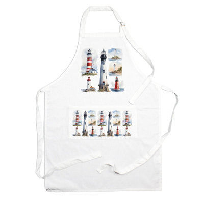 Purely Home Lighthouses ApronCoastal Seaside Cooking & Baking Kitchen GiftsApron With Adjustable Neck/waist Ties & Large Front Pocket from B&Q