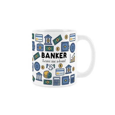 Purely Home Banker MugFunny Finance Worker Novelty Gifts For BankersTea/coffee Hot Drinks White Ceramic Cup Present from B&Q