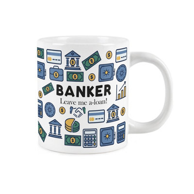 Purely Home Novelty Banker MugExtra Large Jumbo Humourous Trades Gifts For Finance WorkersCeramic Large Tea/coffee Cup from B&Q