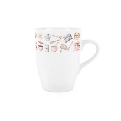 Purely Home Pink Baking Essentials MugKitchen Gifts For Cake BakersTea/coffee Hot Drinks Ceramic Cup Present from B&Q