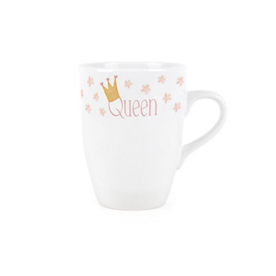 Purely Home Queen MugPink Stars Pretty Gifts For HerTea/coffee Hot Drinks Ceramic Cup Present from B&Q