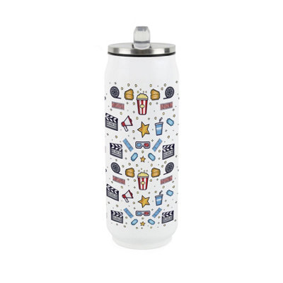 B&Q -  Movies Themed Large Drinking Can Flask With Straw