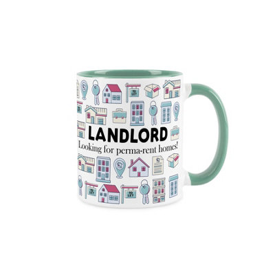 Purely Home Landlord MugHumorous House Rentals Novelty Gifts For LandlordsTea/coffee Hot Drinks Turquoise Ceramic Cup Present from B&Q