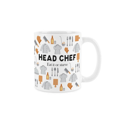 Purely Home Head Chef MugHumourous Trades Funny Novelty GiftTea/coffee White Ceramic Cup Present For Chefs/cooks from B&Q