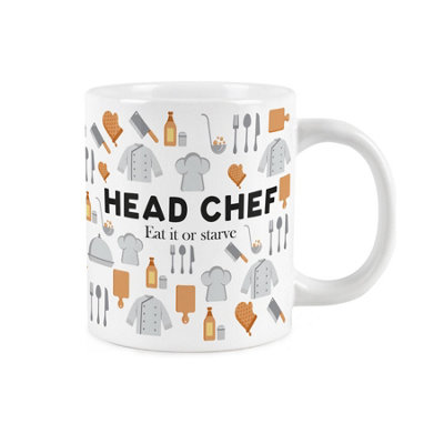 Purely Home Novelty Head Chef MugExtra Large Jumbo Humourous Trades Gifts For Chefs & CooksCeramic Large Tea/coffee Cup from B&Q