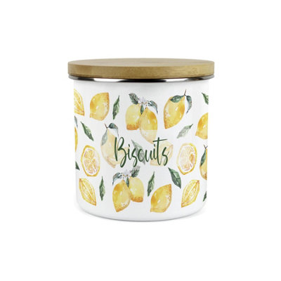 Purely Home Lemons Large Kitchen Storage Canister - White - Image 4