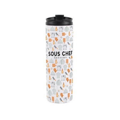 Purely Home Sous Chef Travel MugNovelty Gifts For Assistant CooksReusable Stainless Steel Vacuum-Sealed Double-Walled 500Ml Flask from B&Q