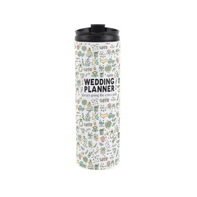 Wedding Planner Travel Flask - Reusable Stainless Steel Tumbler Novelty Gift - Image 3