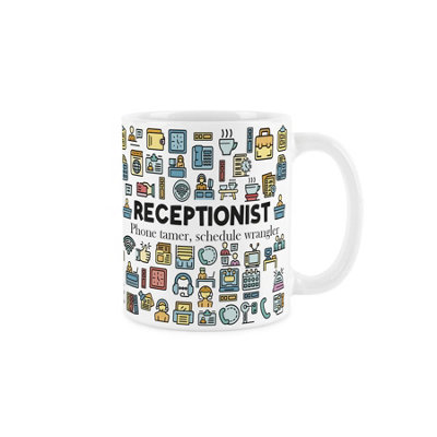 Purely Home Receptionist MugHumourous Trades Funny Novelty GiftTea/coffee White Ceramic Cup Present For Office Workers from B&Q