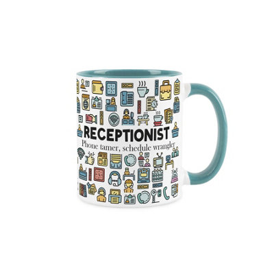 Purely Home Receptionist MugHumourous Trades Funny Novelty GiftTea/coffee Cobalt Ceramic Cup Present For Office Workers from B&Q