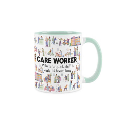 Purely Home Care Worker MugHumourous Trades Funny Novelty GiftTea/coffee Mint Ceramic Cup Present For Healthcare Staff from B&Q