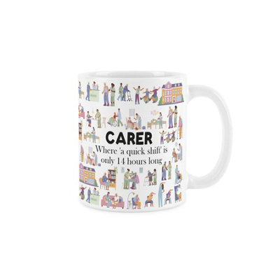 Purely Home Carer MugHumourous Trades Funny Novelty GiftTea/coffee White Ceramic Cup Present For Healthcare Workers/staff from B&Q