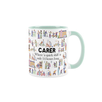 Purely Home Carer MugHumourous Trades Funny Novelty GiftTea/coffee Mint Ceramic Cup Present For Healthcare Workers/staff from B&Q
