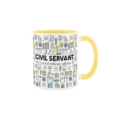 Purely Home Civil Servant MugNovelty Funny Government Service Staff GiftYellow Ceramic Cup Present For Workers Of The Crown from B&Q