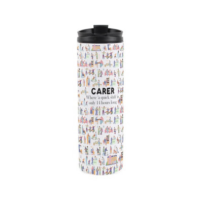 Purely Home Carer Travel MugNovelty Gifts For Healthcare WorkersReusable Stainless Steel Vacuum-Sealed Double-Walled 500Ml Flask from B&Q