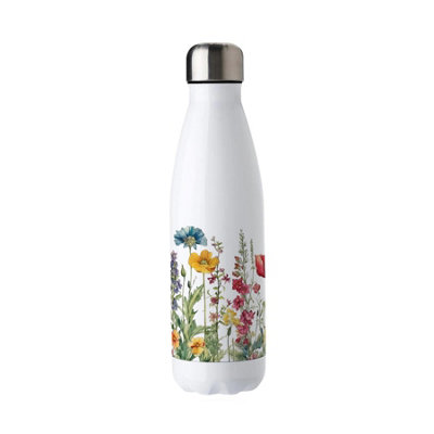Purely Home Wildflower Meadow Stainless Steel Water Bottle - Colourful Flowers Double Walled 500ml Metal Hot/Cold Drinks Bottle Outdoor Gifts - Image 4