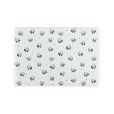 B&Q -  Spring Sheep Smooth Glass Worktop SaverSmall Chopping Board