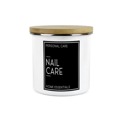Purely Home Inverted Minimalist Nail Care Storage CanisterBlack & White Modern DécorEnamel 1.2L Home Bathroom Storage Container from B&Q