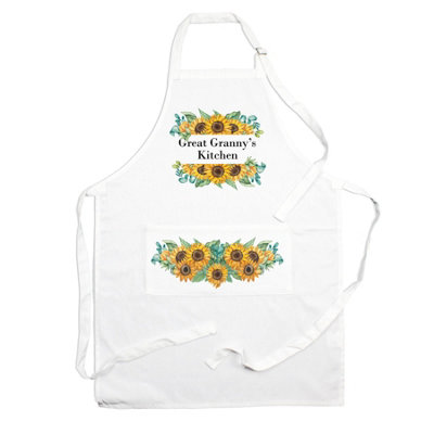 Purely Home Great Grannys ApronSunflowers Kitchen Cooking Apron With Adjustable Neck And Waist TiesLarge Front Pocket Womens Gift from B&Q
