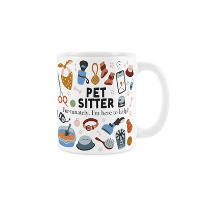 Purely Home Pet Sitter MugNovelty Pet Behaviour Job Gifts For Small Animal CarersTea/coffee White Ceramic Cup Present from B&Q