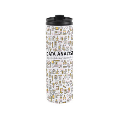 Purely Home Data Analyst Travel MugNovelty It Statistics Computing GiftsReusable Stainless Steel Vacuum-Sealed Double-Walled 500Ml Flask from B&Q